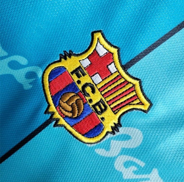 96/97 FC Barcelona Away Kit from FootballPrestige.club - Premium Football Kits