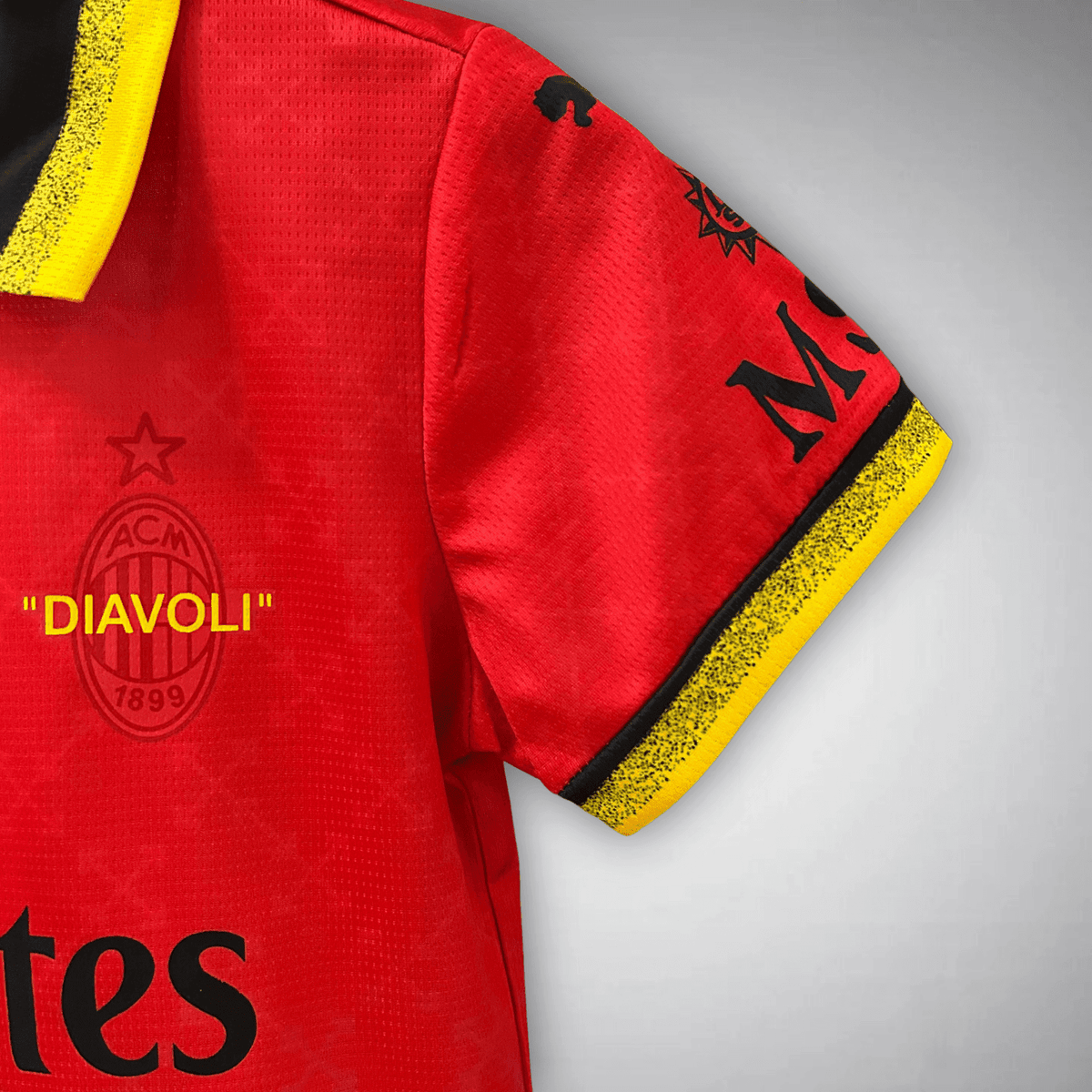 AC Milan x Off-White Premium Kids Size Kit from FootballPrestige.club - Premium Football Kits