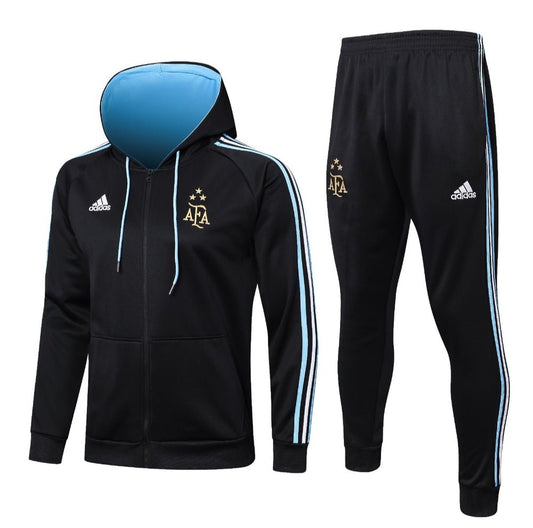 Argentina Black and Blue Premium Tracksuit from FootballPrestige.club - Premium Football Kits