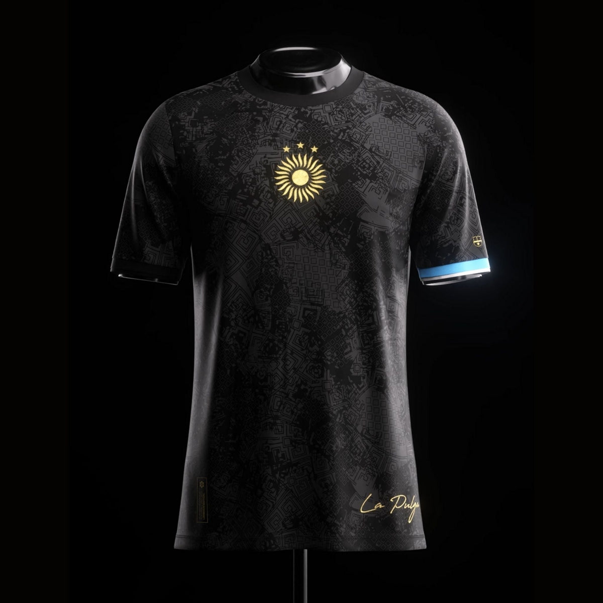 Argentina "La Pulga" Premium Black Kit from FootballPrestige.club - Premium Football Kits