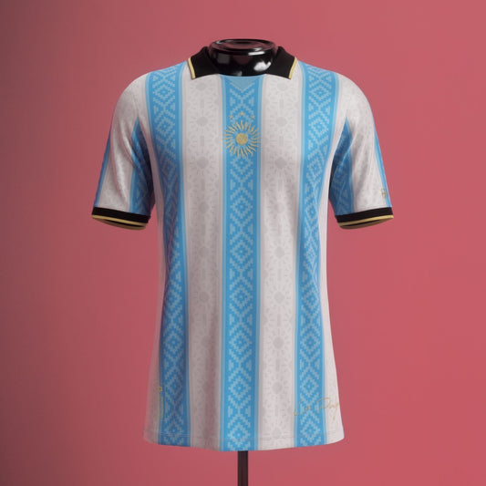 Argentina "La Pulga" Premium White Kit from FootballPrestige.club - Premium Football Kits