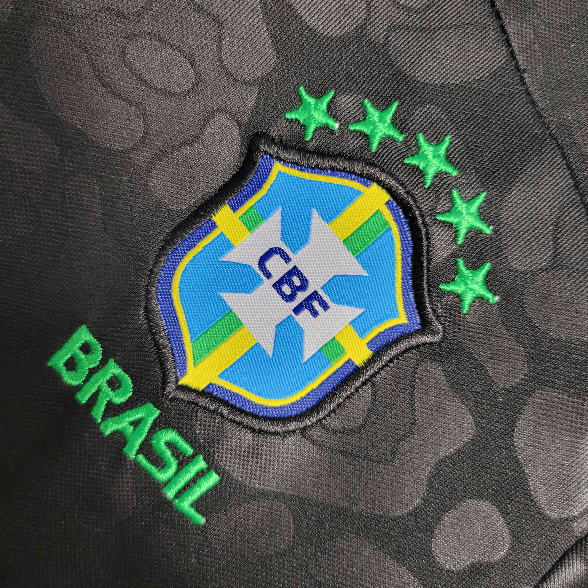 Brazil "Black Leopard" Premium Kids Size Kit from FootballPrestige.club - Premium Football Kits