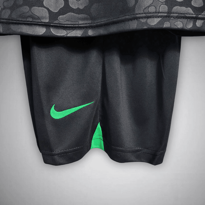 Brazil "Black Leopard" Premium Kids Size Kit from FootballPrestige.club - Premium Football Kits