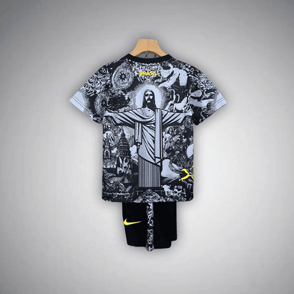 Brazil "Jesus" Premium Kids Size Kit from FootballPrestige.club - Premium Football Kits