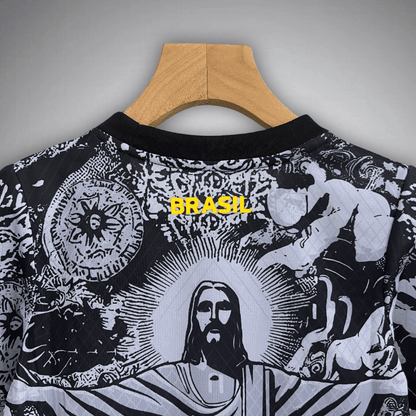 Brazil "Jesus" Premium Kids Size Kit from FootballPrestige.club - Premium Football Kits