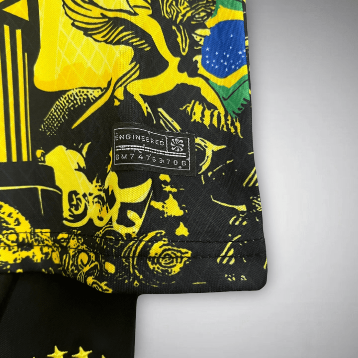 Brazil "Jesus" Premium Kids Size Yellow Kit from FootballPrestige.club - Premium Football Kits