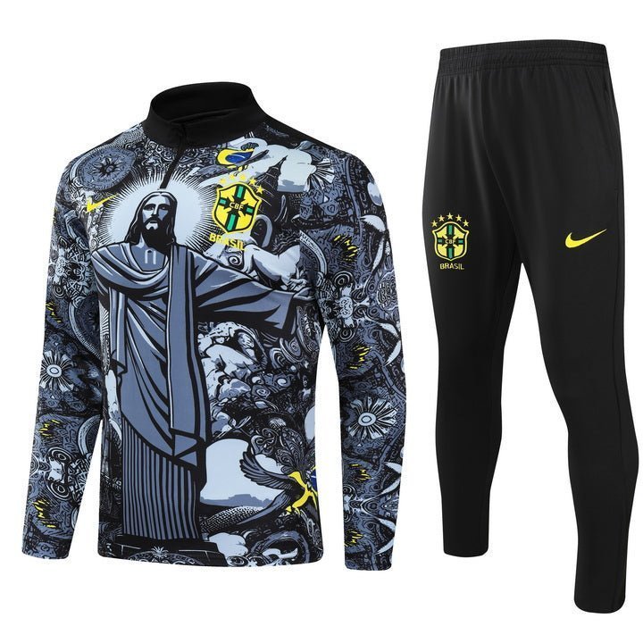 Brazil "Jesus" Premium Tracksuit from FootballPrestige.club - Premium Football Kits