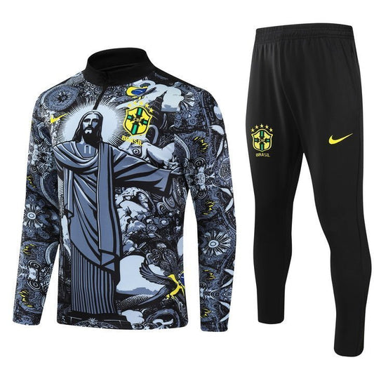 Brazil "Jesus" Premium Tracksuit from FootballPrestige.club - Premium Football Kits