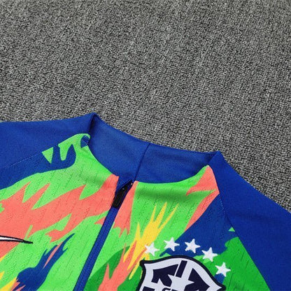 Brazil "Tropical Inferno" Premium Kids Size Tracksuit from FootballPrestige.club - Premium Football Kits