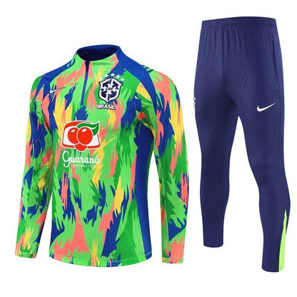 Brazil "Tropical Inferno" Premium Kids Size Tracksuit from FootballPrestige.club - Premium Football Kits