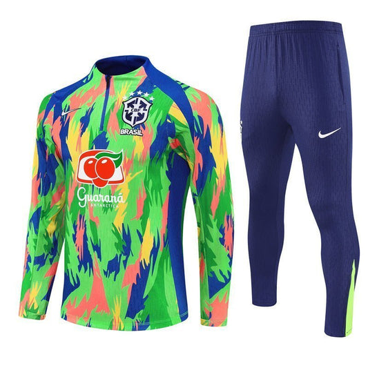 Brazil "Tropical Inferno" Premium Kids Size Tracksuit from FootballPrestige.club - Premium Football Kits