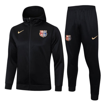 FC Barcelona Black Premium Tracksuit from FootballPrestige.club - Premium Football Kits