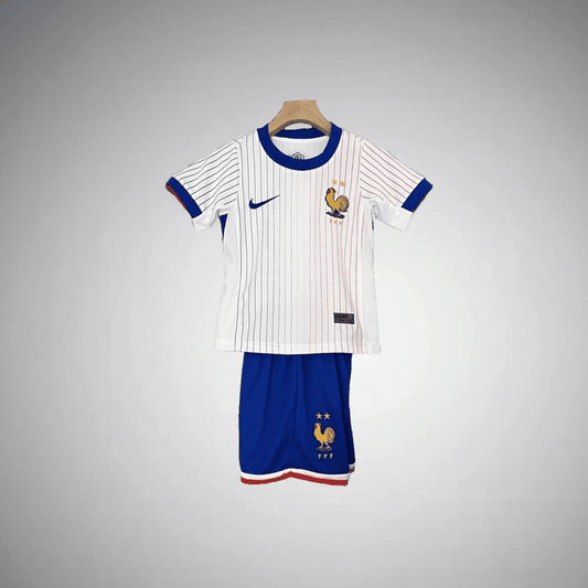 France 2024 Away Kids Size Kit from FootballPrestige.club - Premium Football Kits