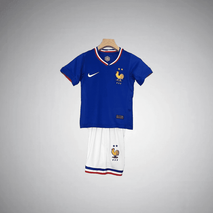 France 2024 Home Kids Size Kit from FootballPrestige.club - Premium Football Kits
