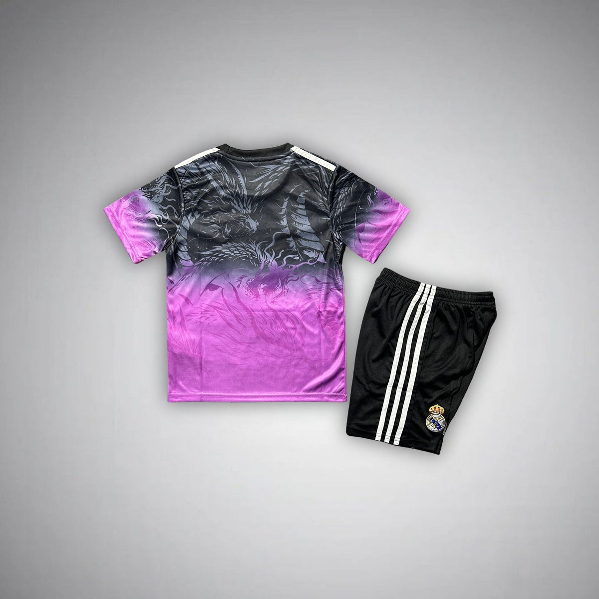 Real Madrid "Amethyst Flame" Premium Kids Size Kit from FootballPrestige.club - Premium Football Kits