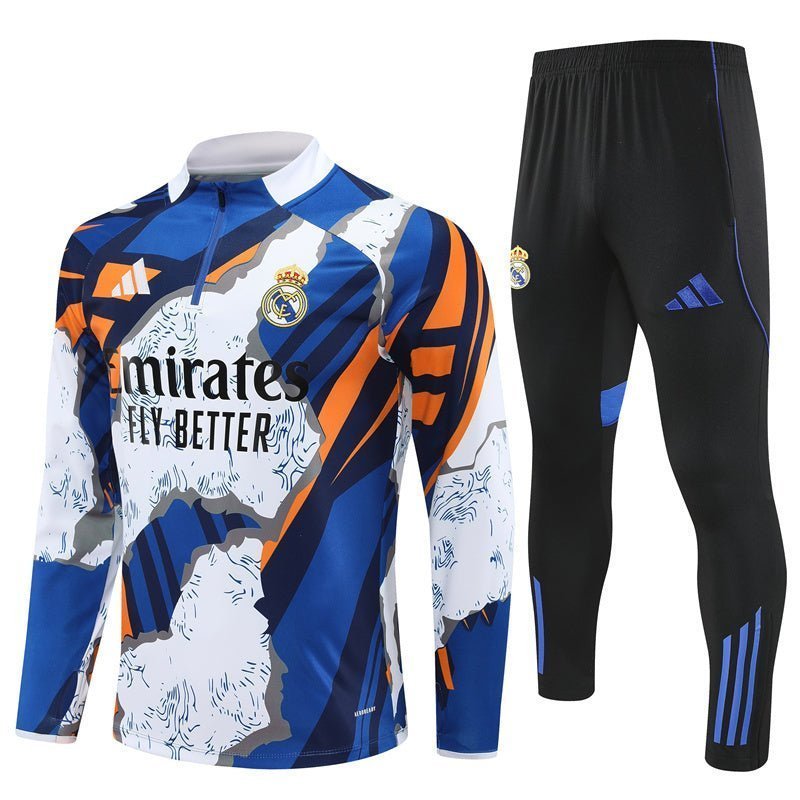 Real Madrid "Azul Reactor" Premium Kids Size Tracksuit from FootballPrestige.club - Premium Football Kits