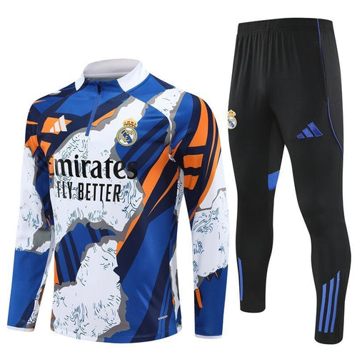 Real Madrid "Azul Reactor" Premium Kids Size Tracksuit from FootballPrestige.club - Premium Football Kits