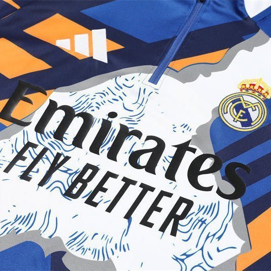 Real Madrid "Azul Reactor" Premium Kids Size Tracksuit from FootballPrestige.club - Premium Football Kits