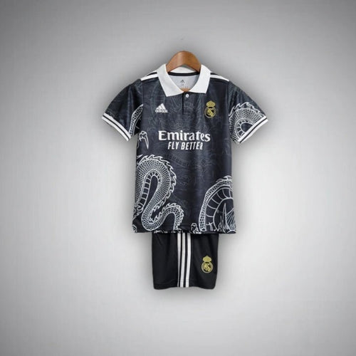 Real Madrid "Dragon Negro" Premium Kids Size Kit from FootballPrestige.club - Premium Football Kits