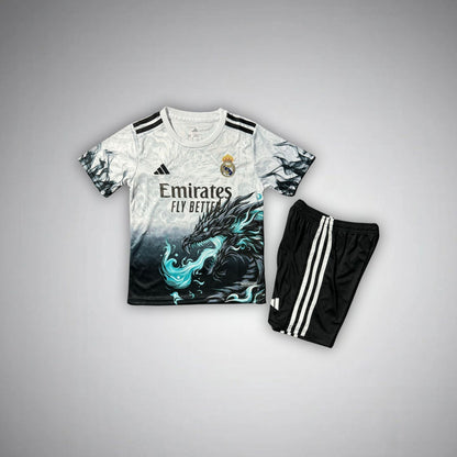 Real Madrid "Emerald Flame" Premium Kids Size Kit from FootballPrestige.club - Premium Football Kits