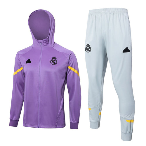 Real Madrid Purple and White Premium Tracksuit from FootballPrestige.club - Premium Football Kits