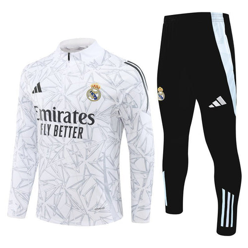 Real Madrid "White Armor" Premium Kids Size Tracksuit from FootballPrestige.club - Premium Football Kits