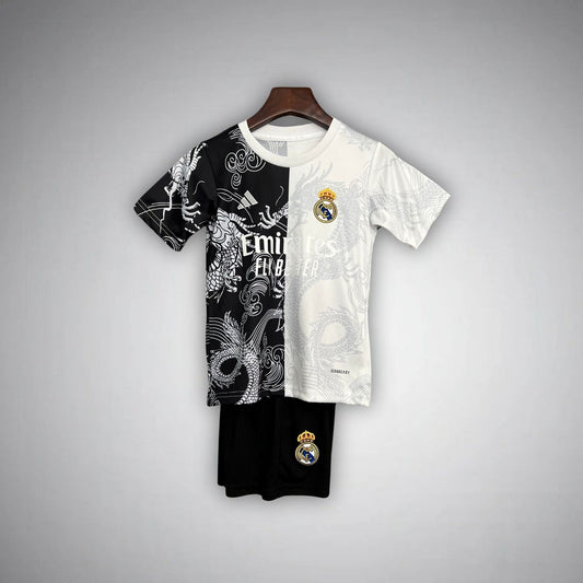 Real Madrid "Yin and Yang" Premium Kids Size Kit from FootballPrestige.club - Premium Football Kits