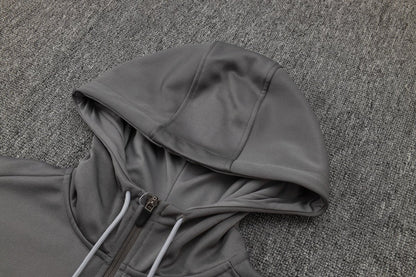 Tottenham Gray and Black Premium Tracksuit from FootballPrestige.club - Premium Football Kits